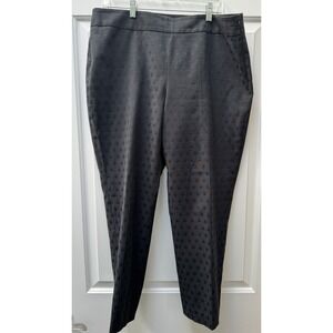 Talbots Heritage Pants Black Women's 16 Side Zip Entry Cotton/Poly Dotted
